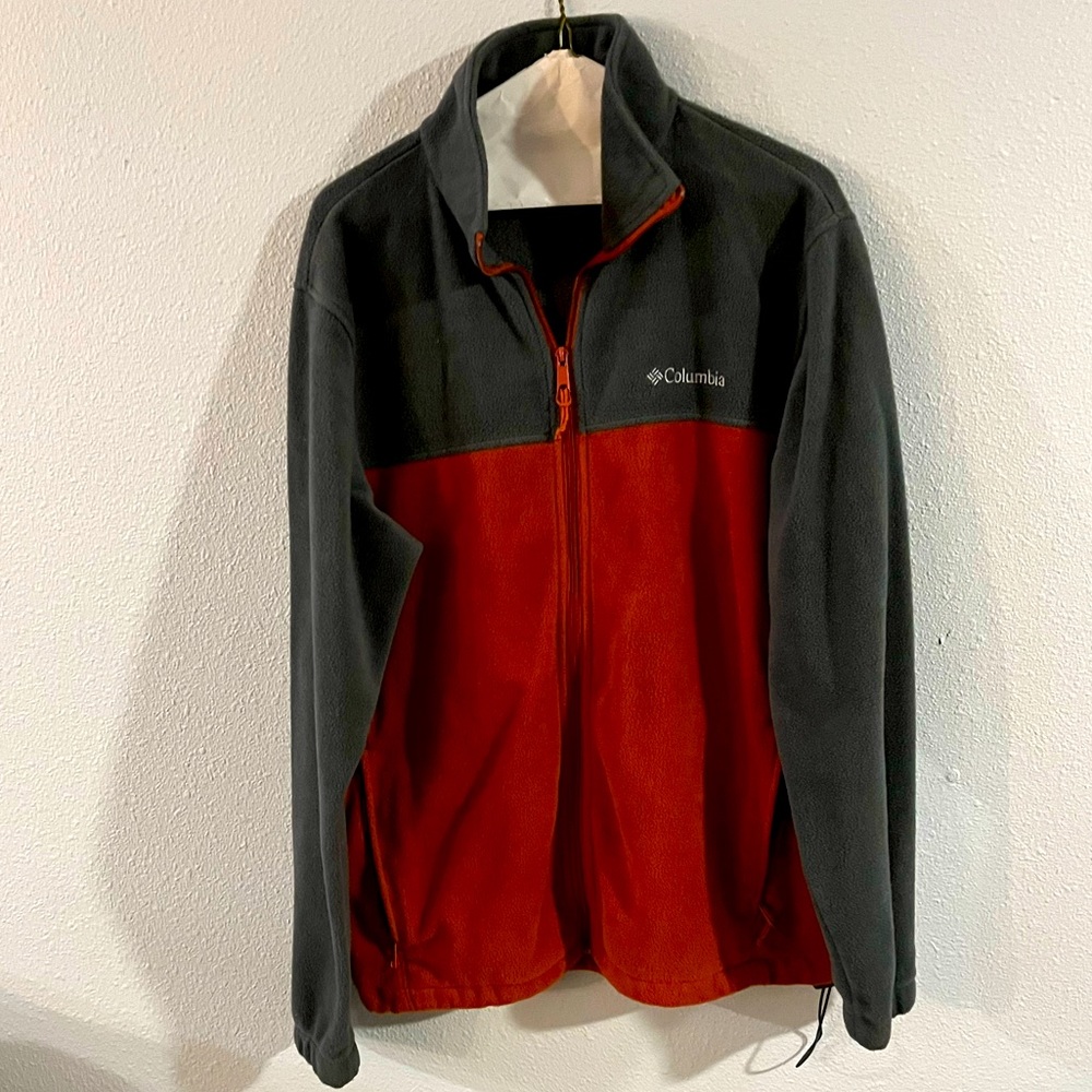 Columbia Orange and Grey. Large Men’s Fleece Jacket.